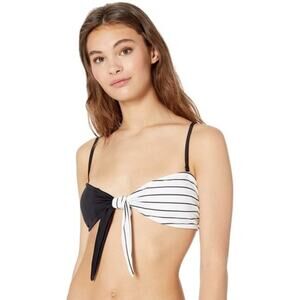 ROXY NWT Stripe Black & White Bikini Swim TOP – Medium